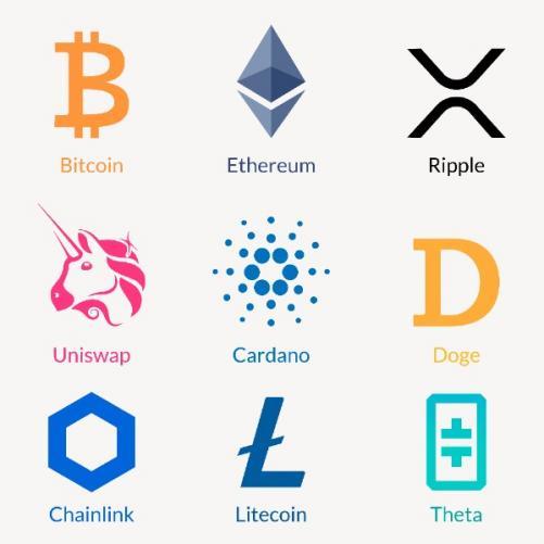 différentes crypto-monnaies